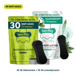 Breethy orrtapasz csomag - 30 db illatmentes + 30 db eukaliptuszos